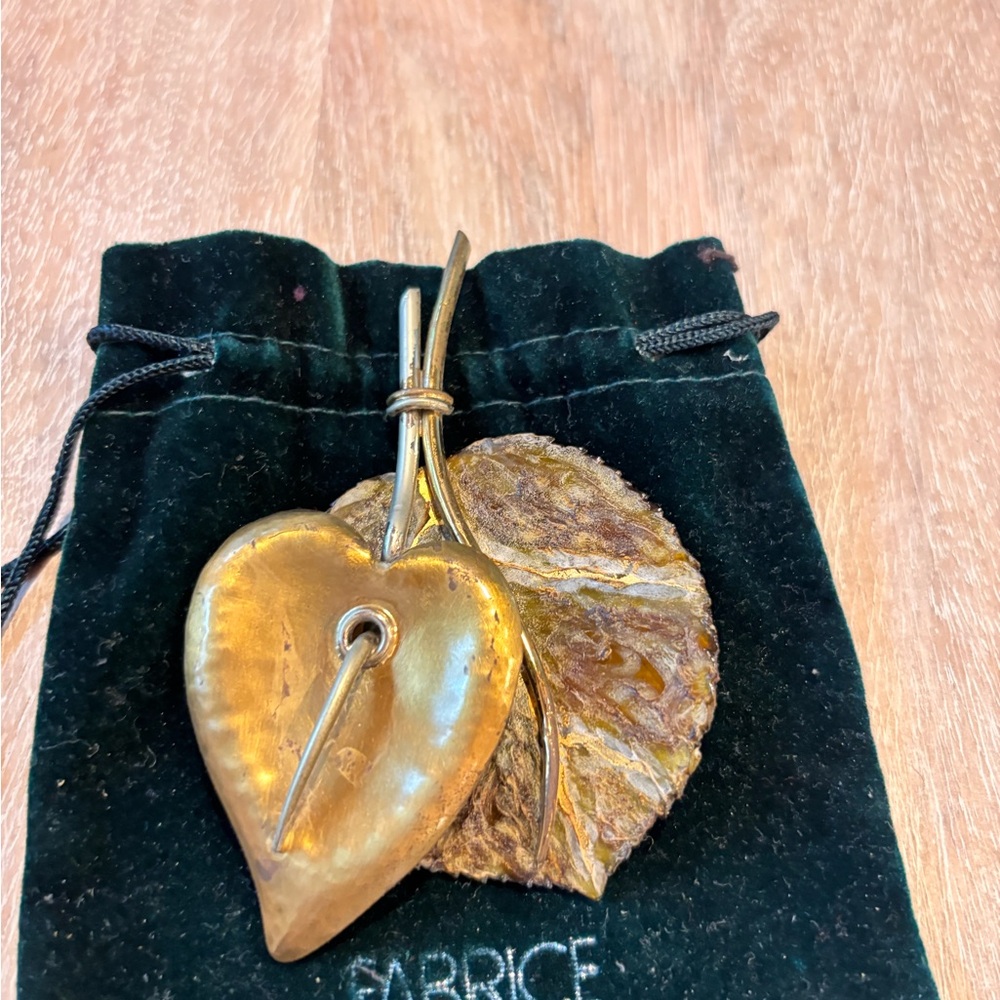 Gold Heart Leaf Pendant